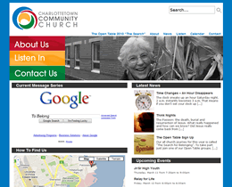 Screenshot of Charlottetown Community Church website by Jukah Digital